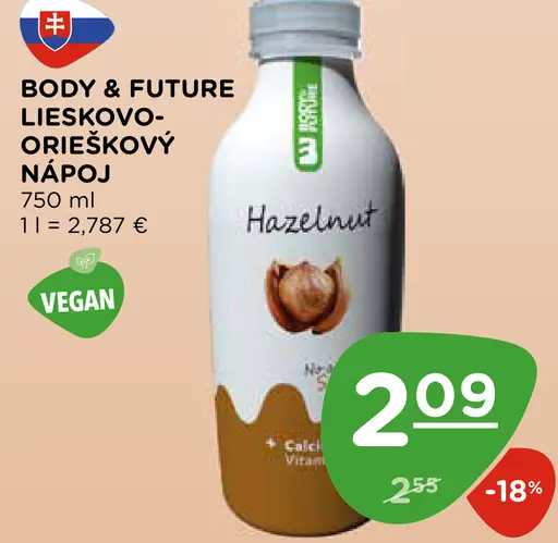 Body & Future lieskoo­o­rieškový nápoj