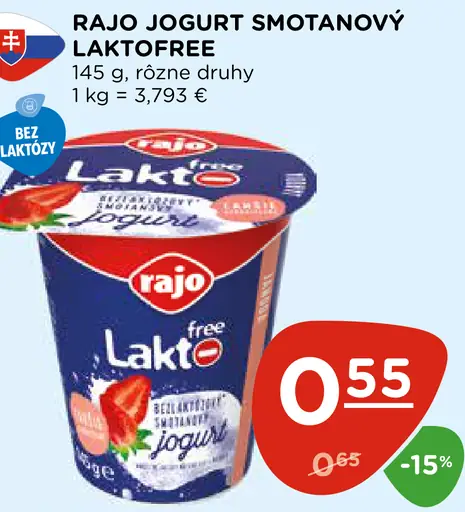 Rajo Jogurt Smotanový Laktózfree