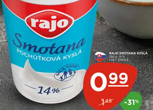 Rajo smotana pochúťková kyslá