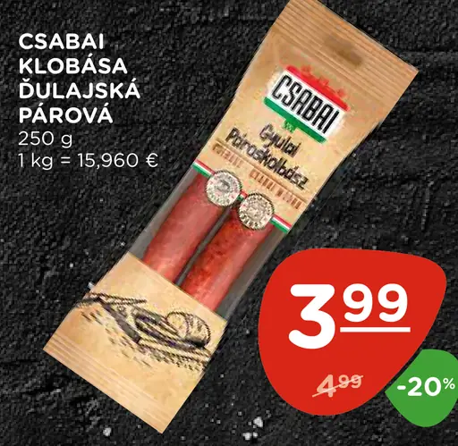 Csabai Klobása Dĺuauská Páróvá