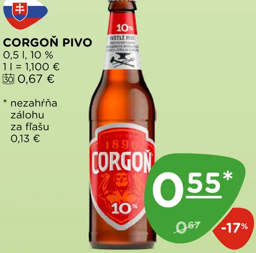 Corgoň pivo plechovka