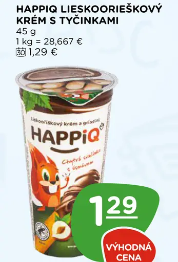 Happiq lieskooříškový krém s tyčinkami