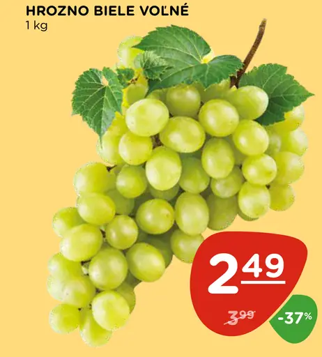Hrozno bezkôstkové biele