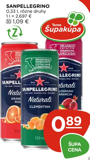 Sanpellegrino plechovka