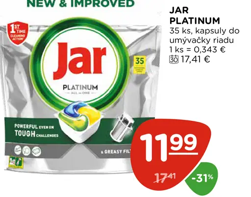 Jar Platinum kapsuly do umývačky riadu