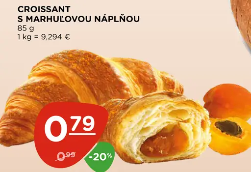 Croissant s marhuľovou náplňou
