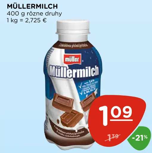 Müllermilch rôzne druhy
