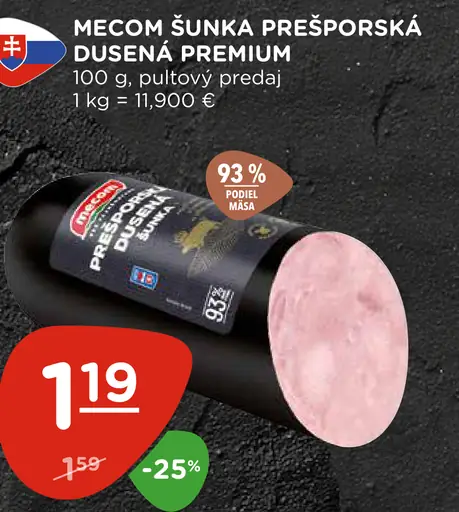 Mecom Šunka Prešporská Dušená Premium