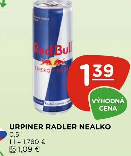 Urpiner Radler nealko plechovka