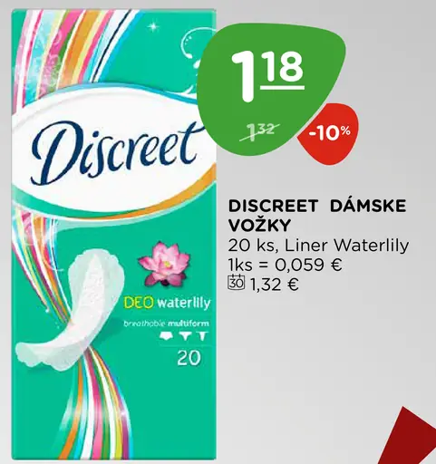 Discreet dámske slipové vložky