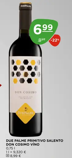 Due Palme Primitivo Salento Don Cosimo víno