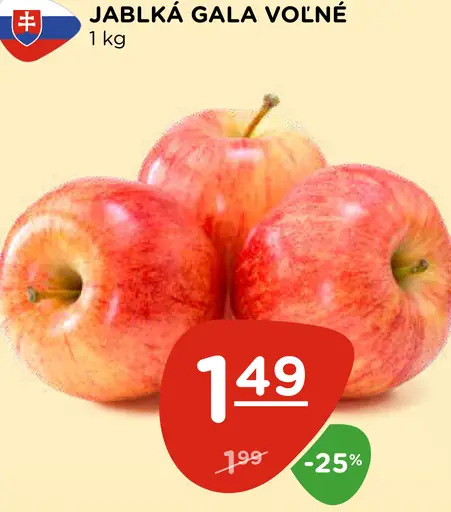 Jablká Gala voľné