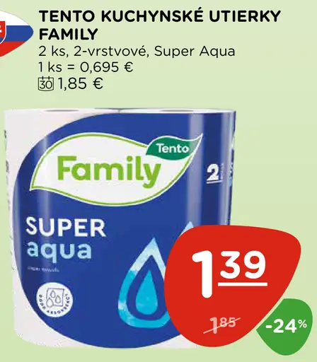 Tento Kuchynské utierky Family Super Aqua