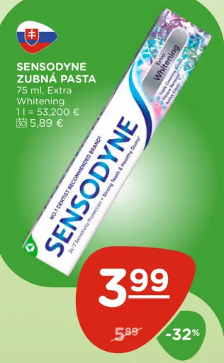 Sensodyne Zubná Pasta Extra Whitening