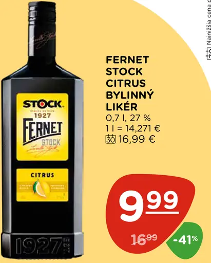 Fernet Stock Citrus Bylinný likér