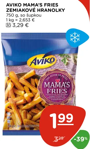 Aviko hranolky so šupkou Mama's Fries