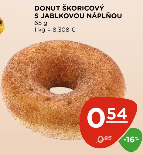 Donut škoricový s jablkovou náplňou