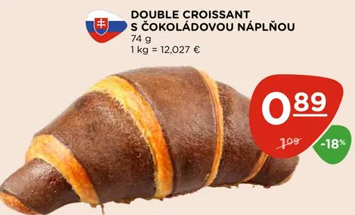 Double croissant s čokoládovou náplňou