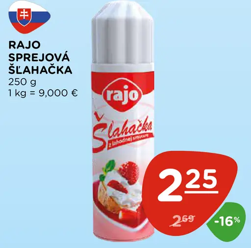 Rajo sprejová šľahačka