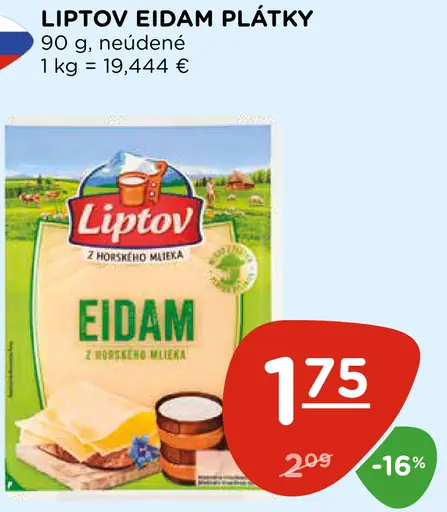 Liptov Eidam plátky