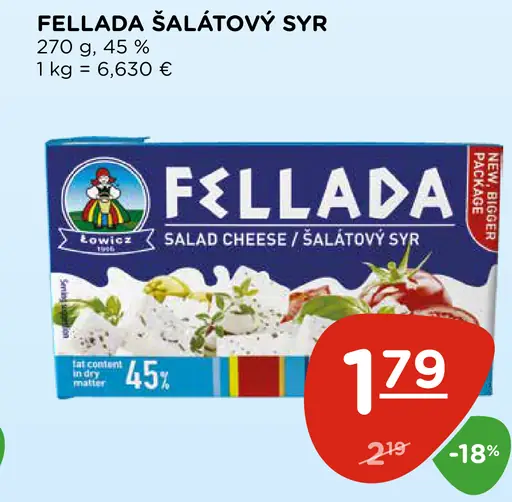 Fellada šalátový syr