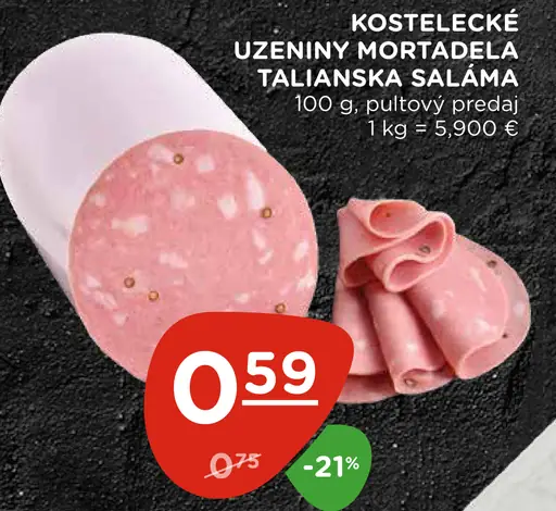 Kostelecké údeniny mortadella talianska saláma