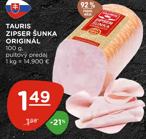 Tauris Zipser šunka originál