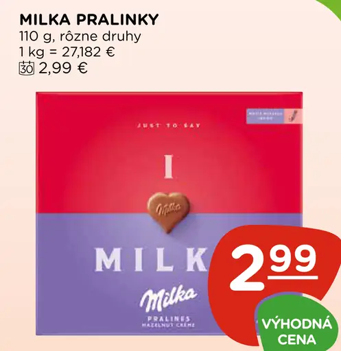Milka pralinky