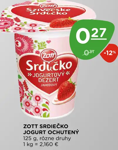 Zott Srdiečko Jogurt ochutený
