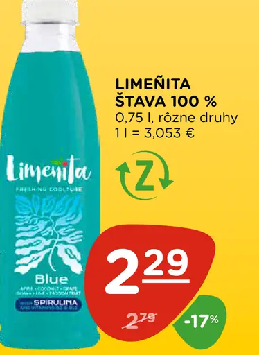 Limentia šťava 100 % Blue