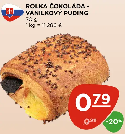 Rolka Čokoláda - Vanilkový Puding