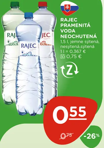 Rajec Pramenitá voda sýtená