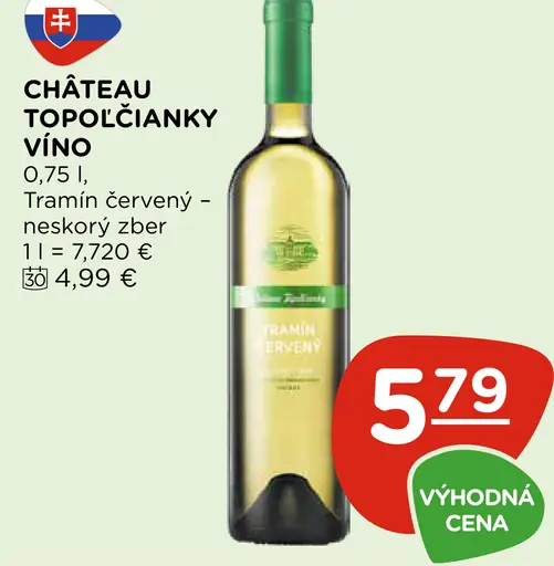 Château Topoľčianky Víno Tramín červený