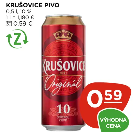Krušovice Pivo plechovka