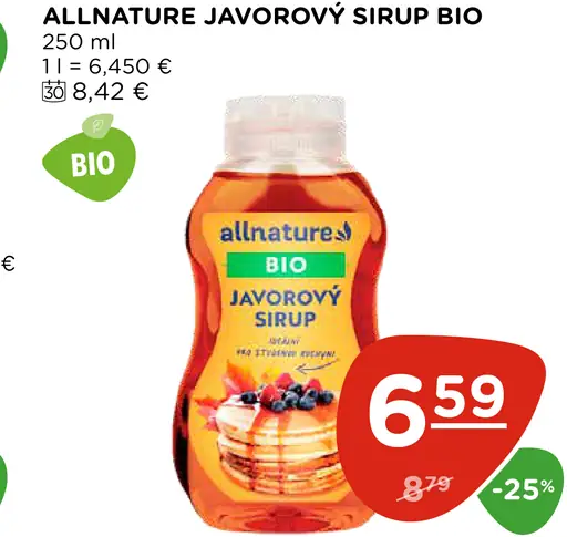 Allnature javorový sirup BIO