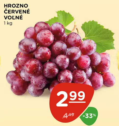 Hrozno červené voľné