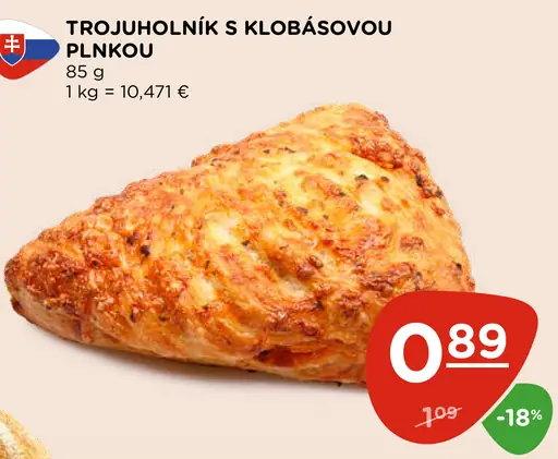 Trojuholník s klobásovou plnkou