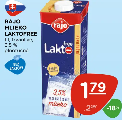 RAJO Mlieko laktofree