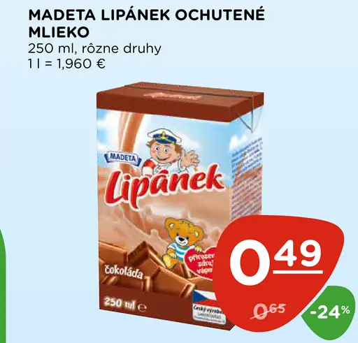 Madeta Lipánek trvanlivé mlieko ochutené