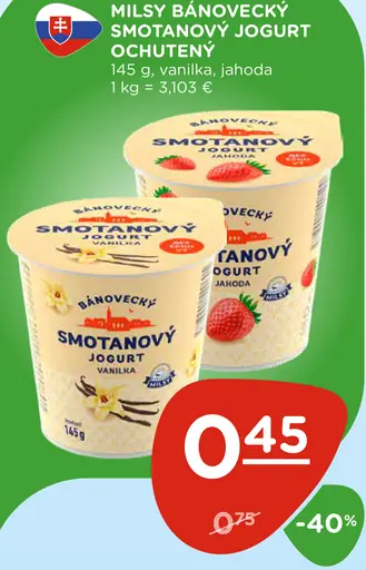 Milsy Bánovecký smotanový jogurt marhuľa