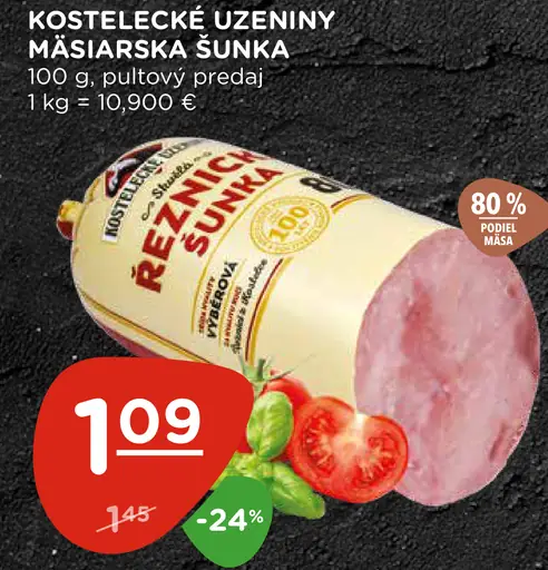 Kostelecké Uzeniny Mäsiarska šunka