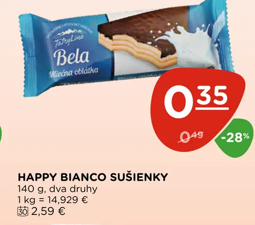 Happy Bianco sušienky