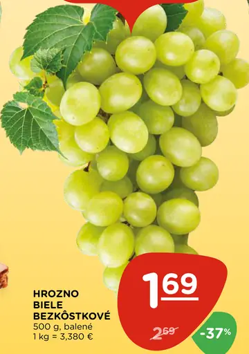 Hrozno biele bezkôstkové balené