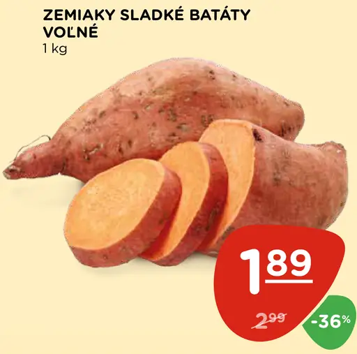 Zemiaky sladké batáty voľné