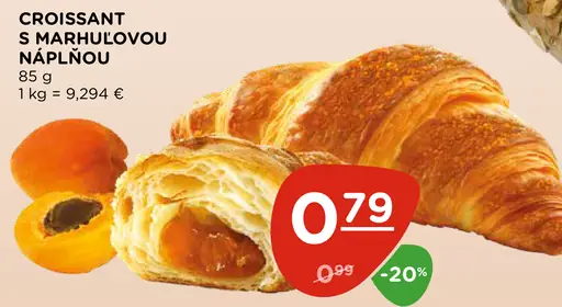 Croissant s marhuľovou náplňou