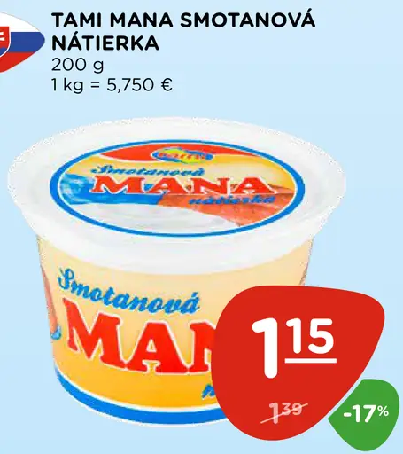 Tami Mana Smotanová nátierka