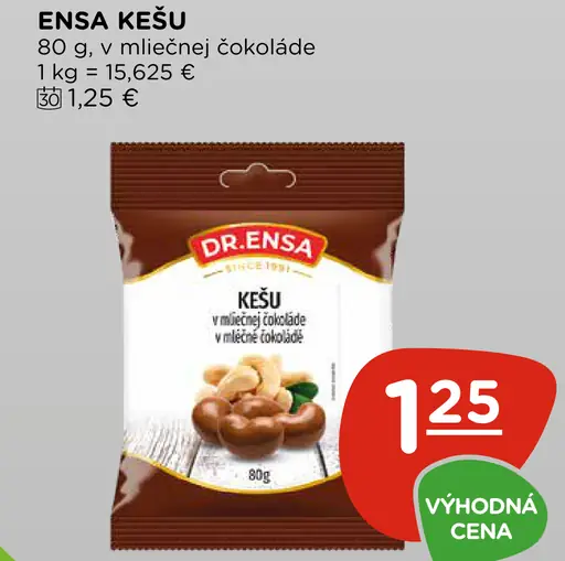 Ensa kešu v mliečnej čokoláde