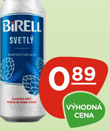 Birell Svetlý nealkoholické pivo plechovka