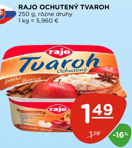 Rajo tvaroh ochutený