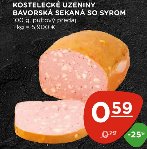 Kostelecké uzeniny sekaná bavorská so syrom